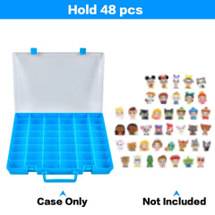 Xuerdon display case blue grid division highlights 48 compartments for tidy mini figures