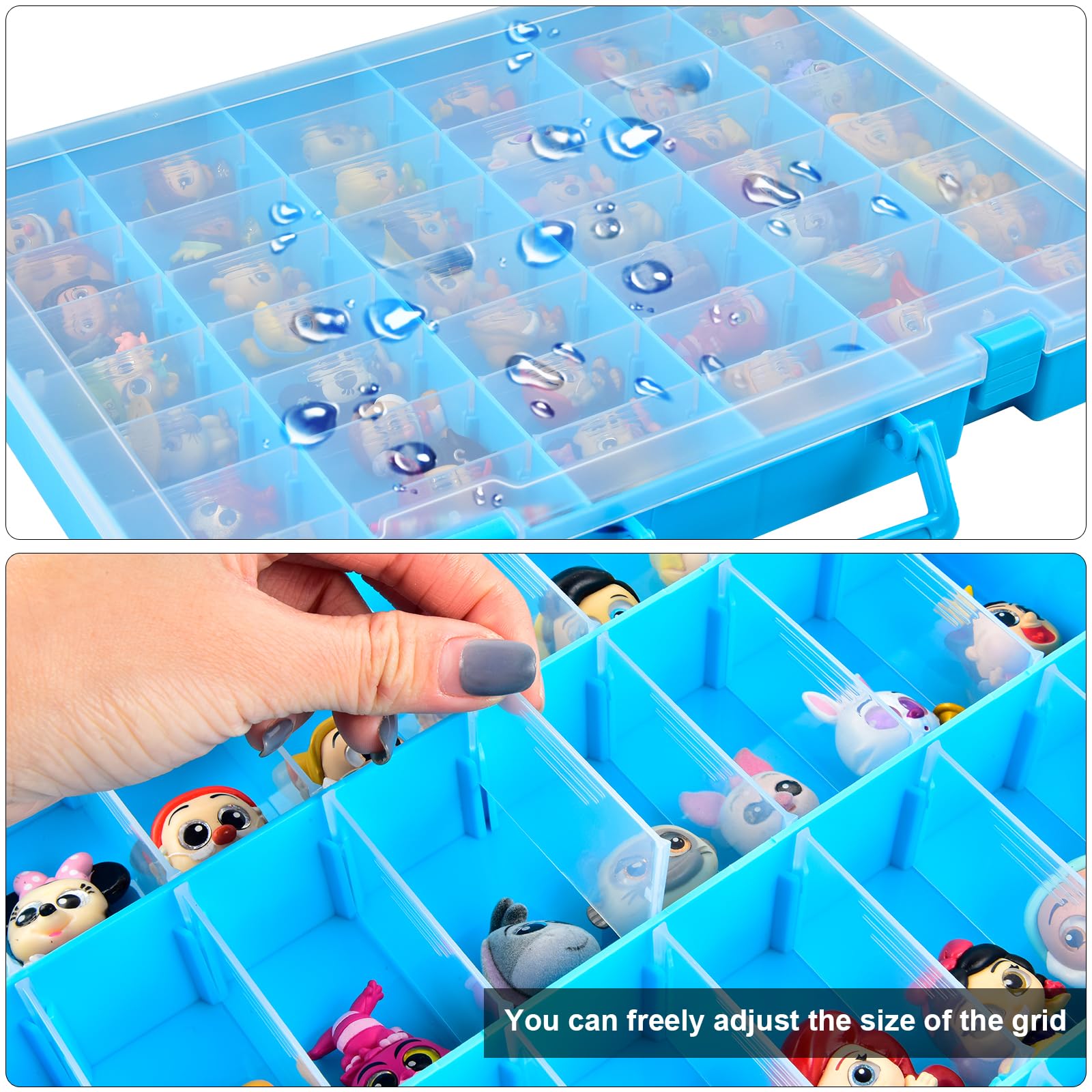 Xuerdon display case blue transparent panels allow viewing without opening