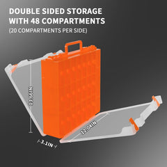 Xuerdon matchbox cars storage shows 24 compartments per side.