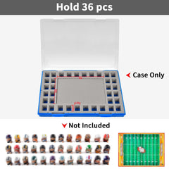 Xuerdon box lid with double buckles keeps figures secure during transport.