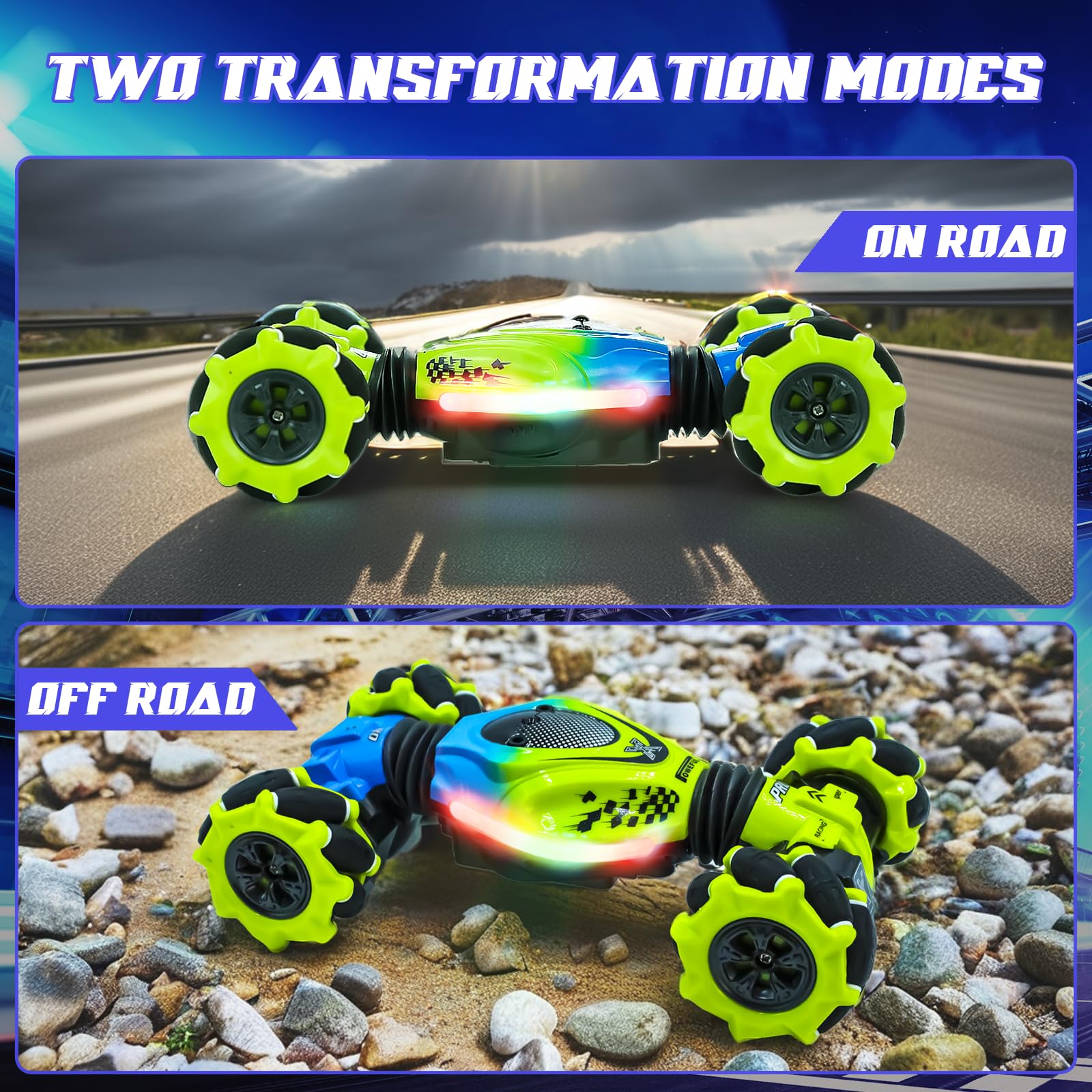 XUERENTECH Gesture RC Car in off road mode tackling uneven ground