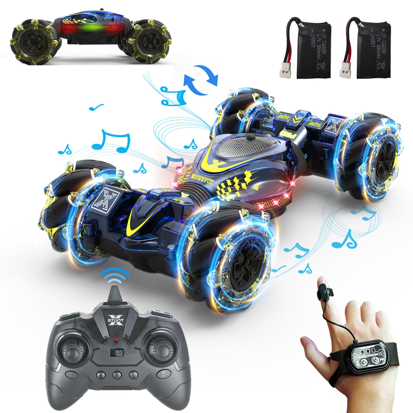 XUERENTECH gesture sensing RC stunt car side view for dynamic play