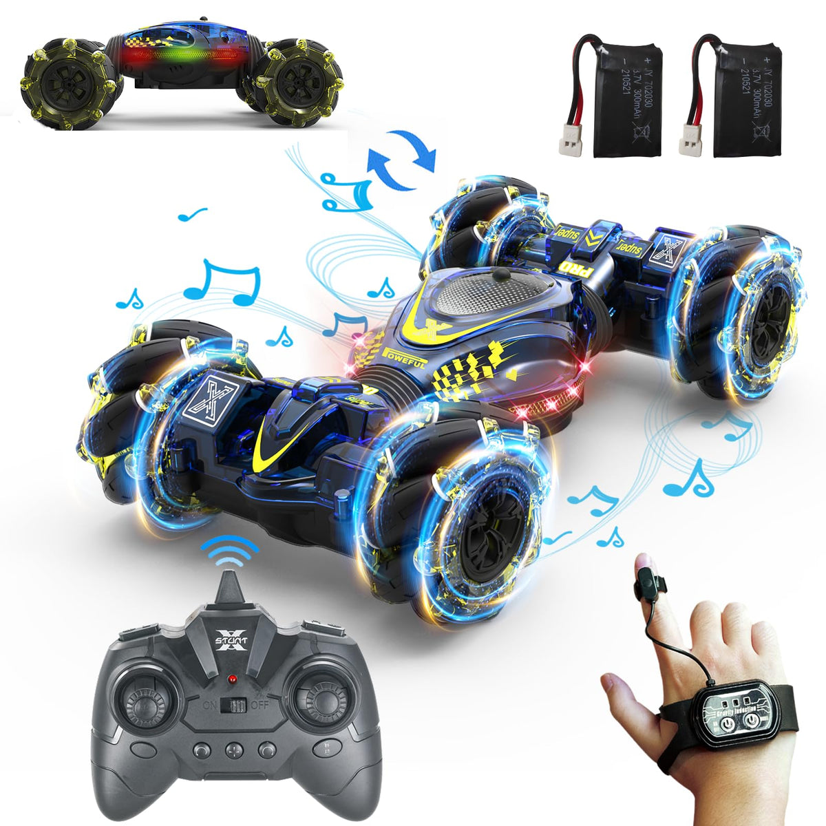 XUERENTECH gesture sensing RC stunt car side view for dynamic play