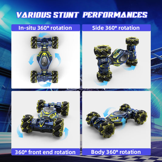 XUERENTECH gesture sensing RC stunt car top view with bright lights