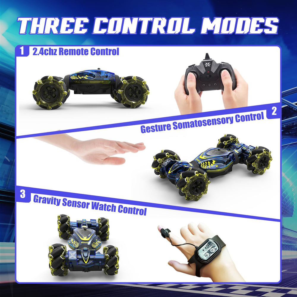 XUERENTECH off-road RC stunt car conquering grass and gravel