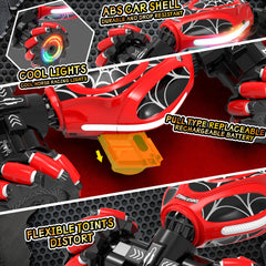 XUERENTECH Spider Gesture RC Car mecanum wheels in action on carpet for indoor fun.