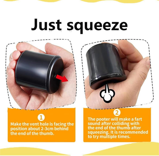 XUEVORIY pooter fart machine in use delivering instant prank sounds.