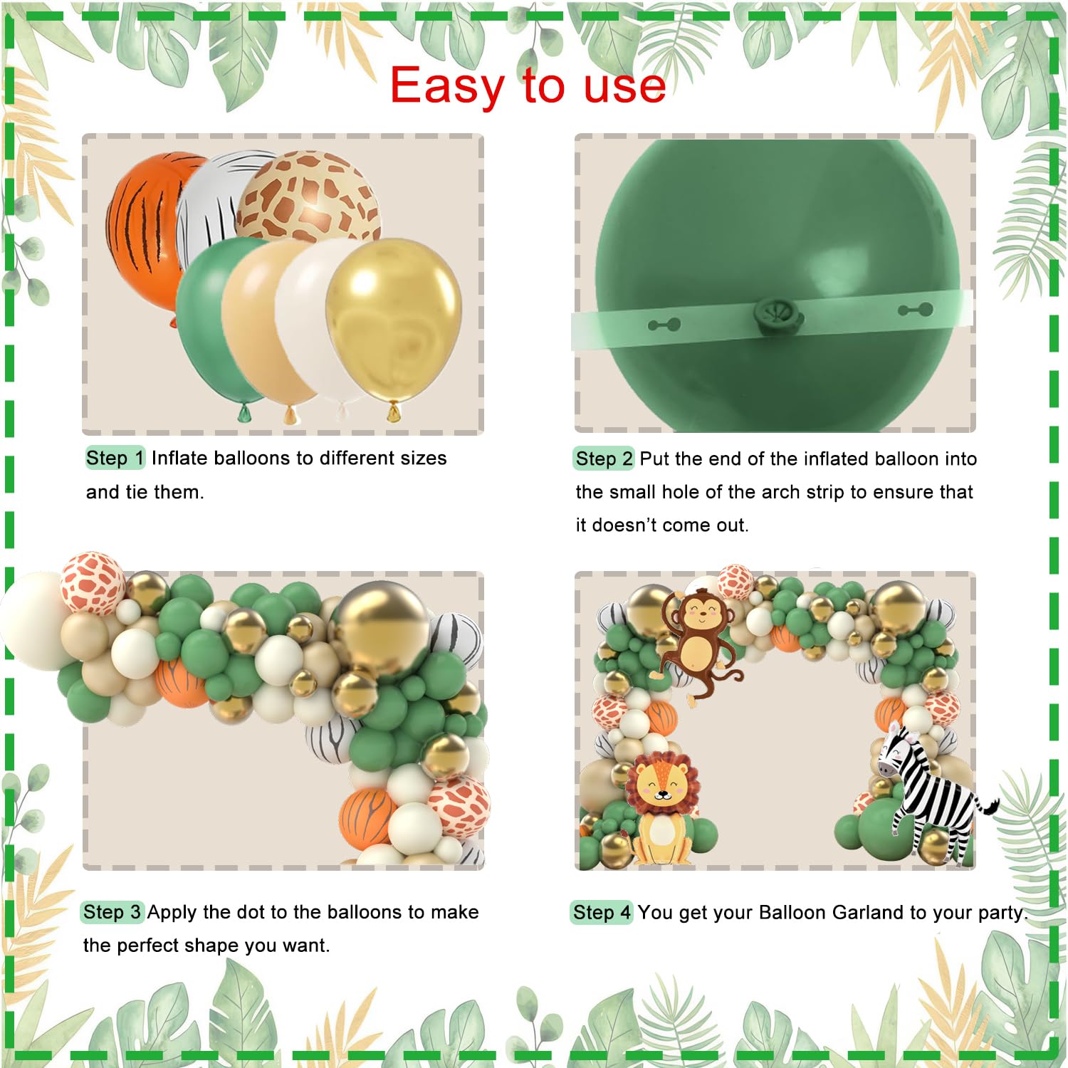 XULE monstera leaves add lush greenery to jungle party decor