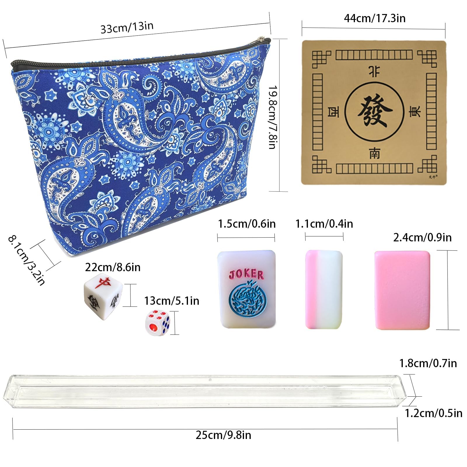 XuMoZC 166-tile mahjong set with premium components for classic gameplay