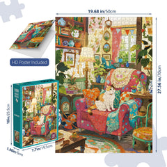 XURLEQ Cozy Room puzzle assembly close-up showing precision pieces.