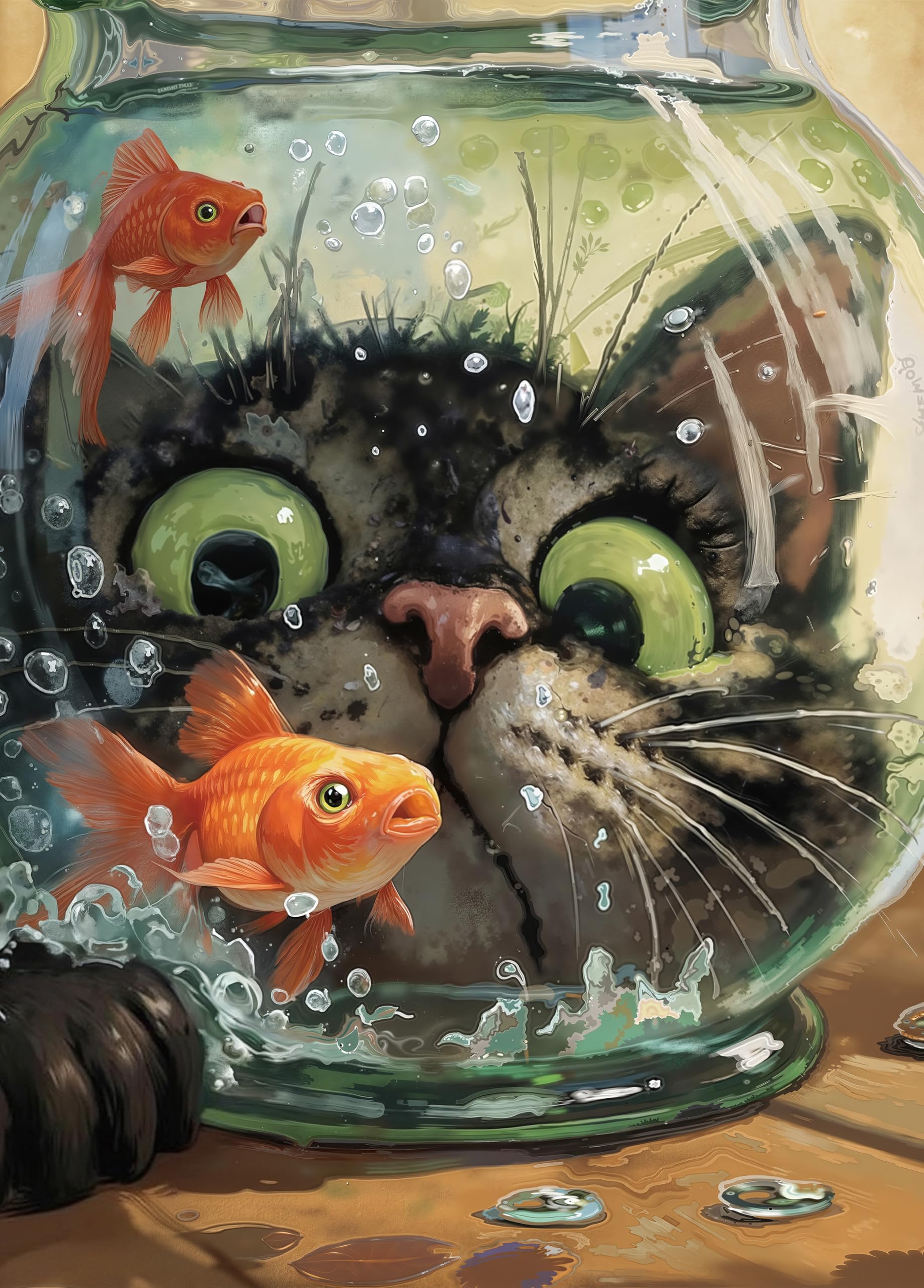 XURLEQ Curious Cat puzzle 1000 pieces front view for adults, ideal for challenging game nights.