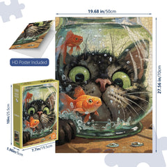 XURLEQ Curious Cat puzzle 1000 pieces side view highlighting size and scope.