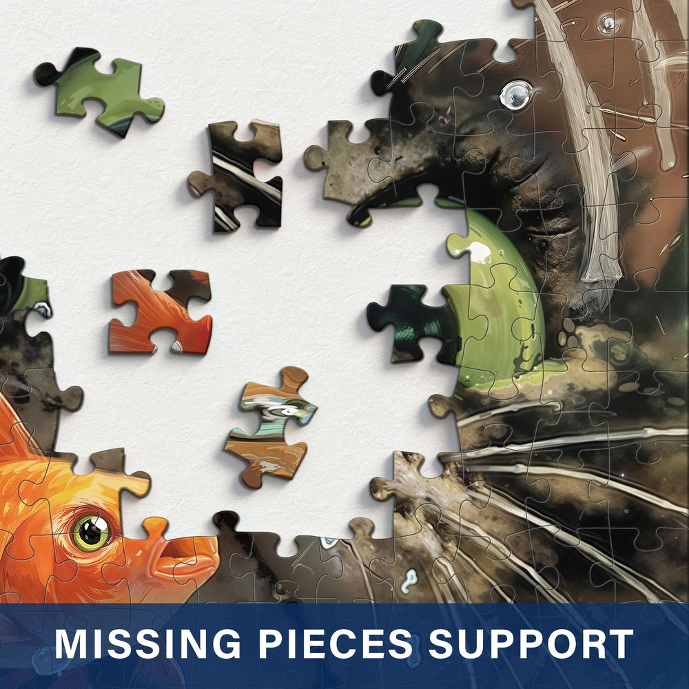 XURLEQ Curious Cat puzzle terrified kitten scene captured for engagement and charm.
