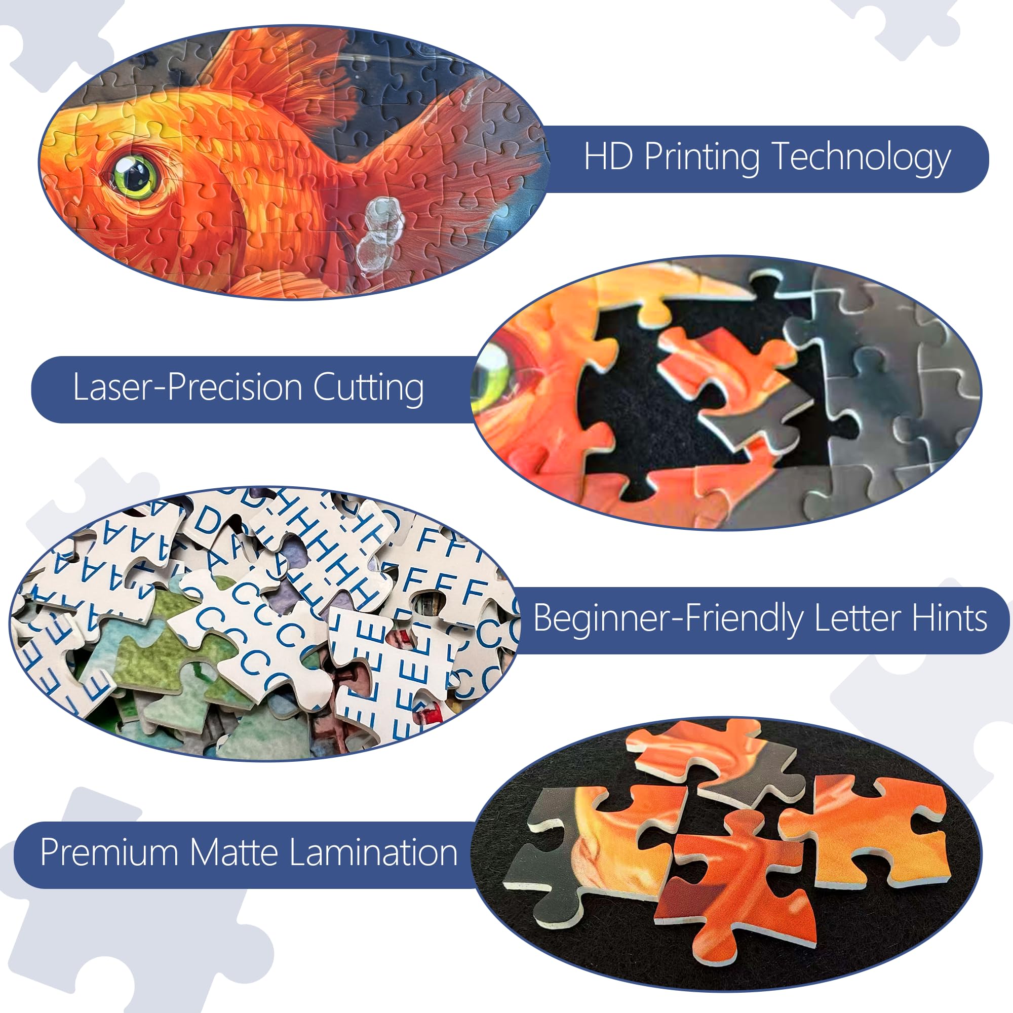 XURLEQ Curious Cat puzzle velvet matte finish enhances piece feel and visual appeal.