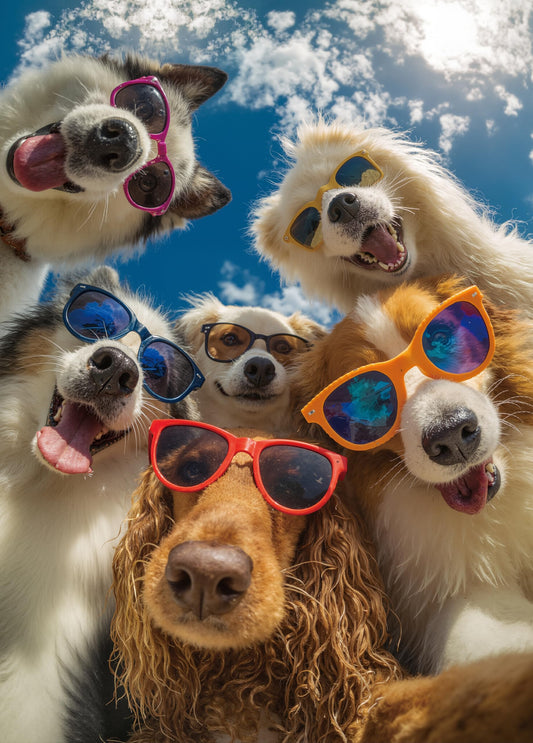 XURLEQ Dog Selfie Puzzle front cover shows playful dogs for a calm night