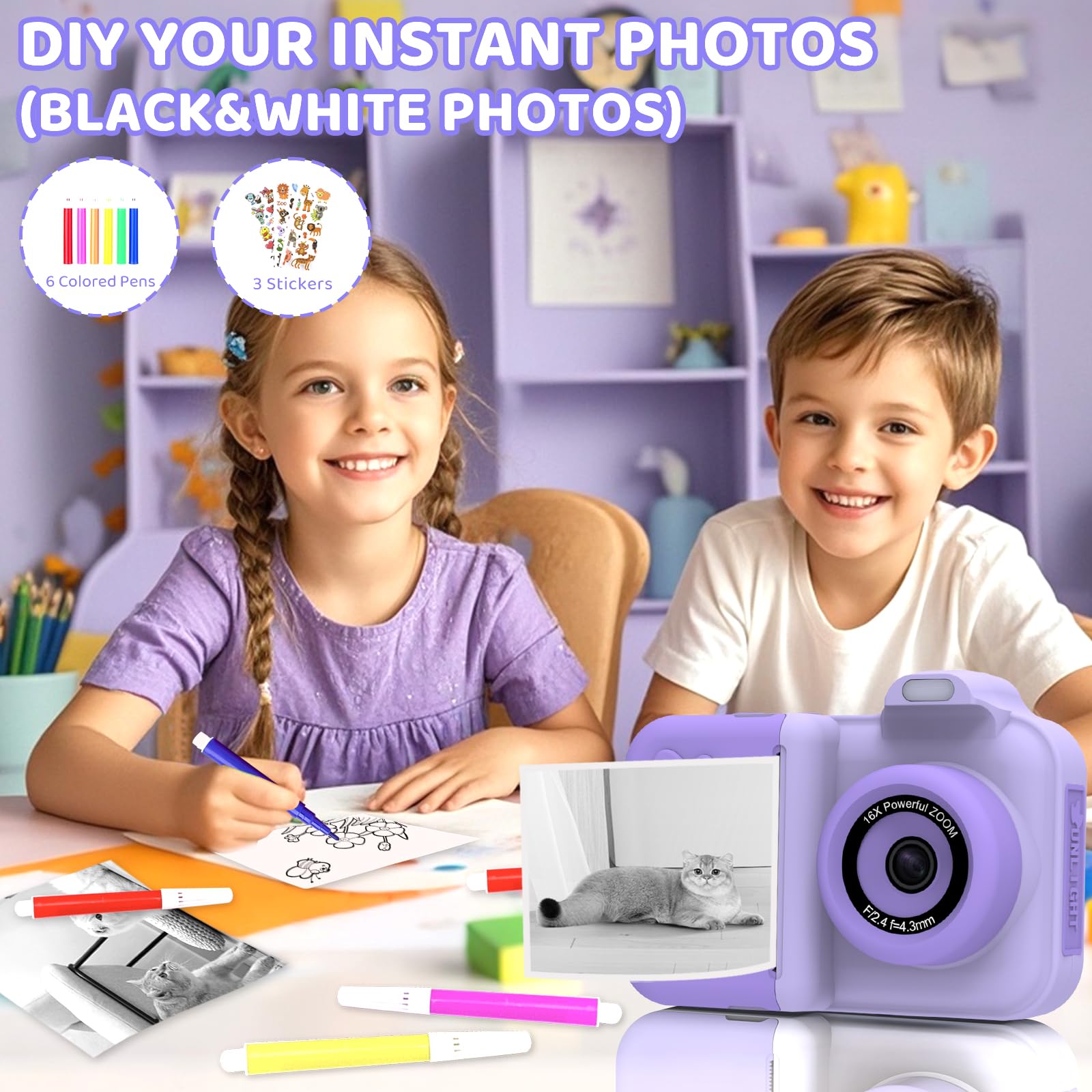 Xuweicn camera with lanyard ready for kids on the go