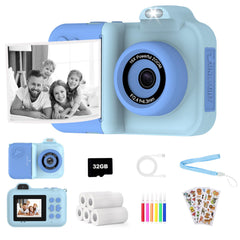 Xuweicn Kids Camera Instant Print front view shows easy grip for small hands.
