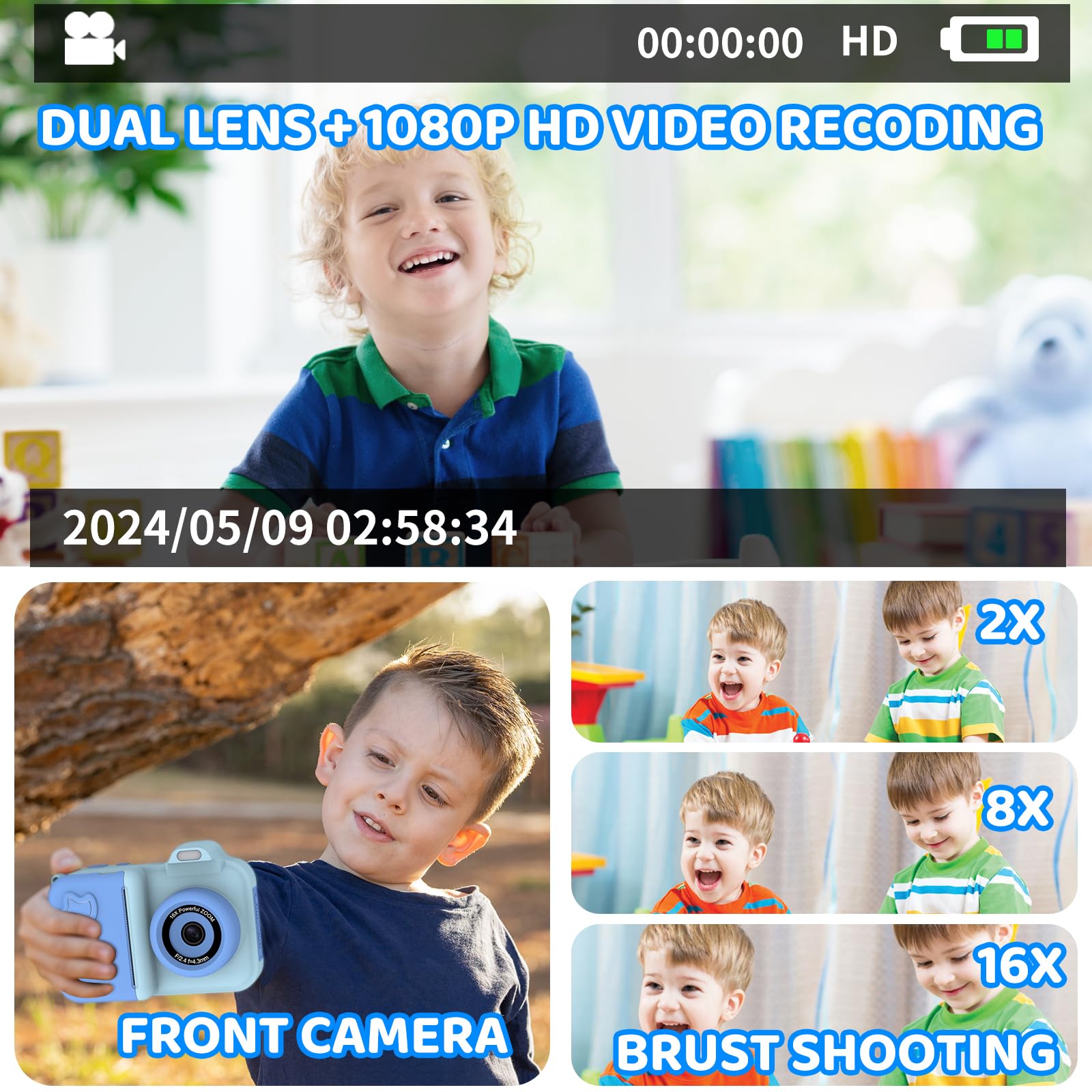 Xuweicn Kids Camera Instant Print in-use shows on-the-go photo fun.