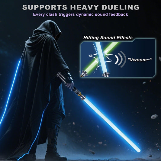 XUZ light saber with motion sensors enhances dueling realism