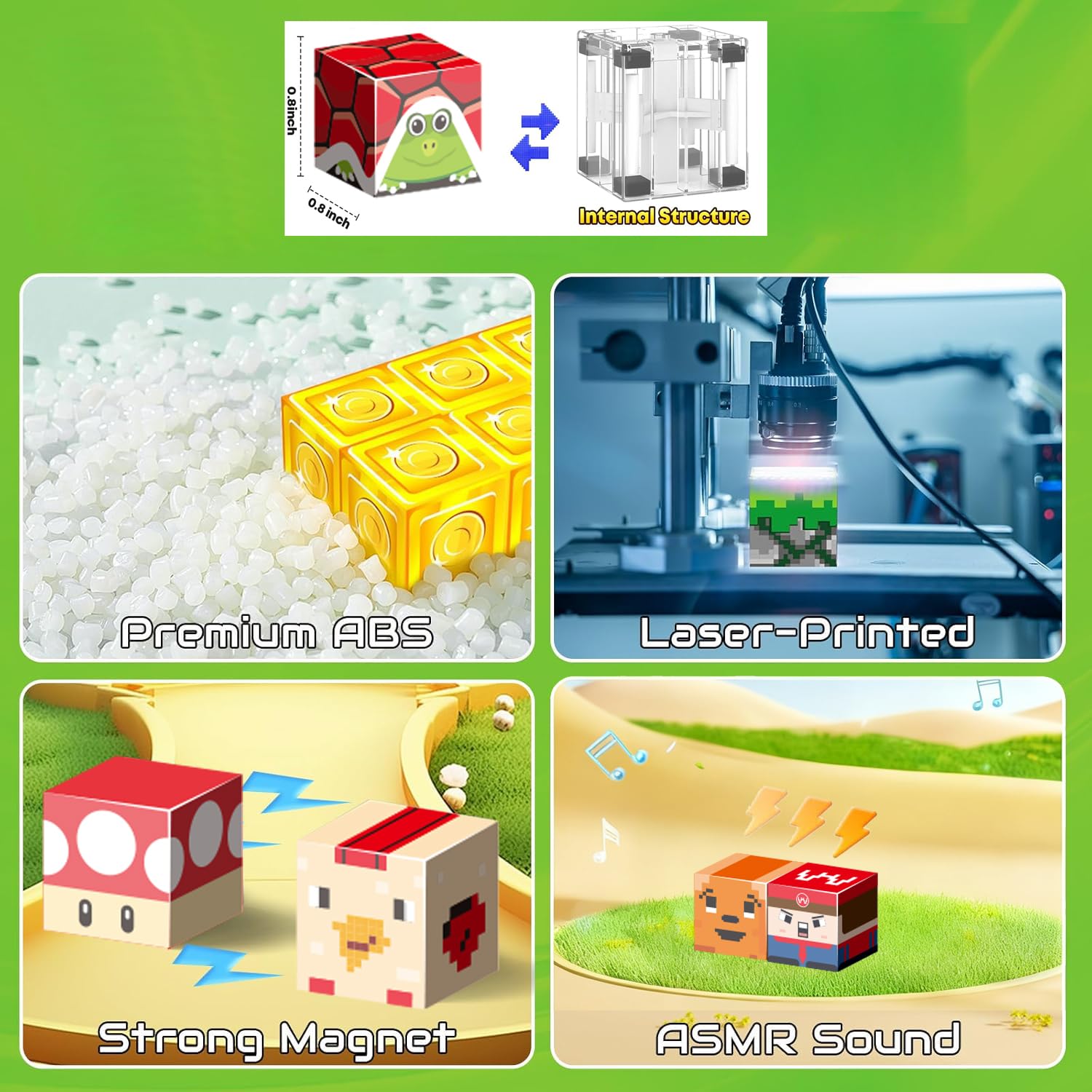 XWSG durable ABS cubes enable tall, stable structures during play