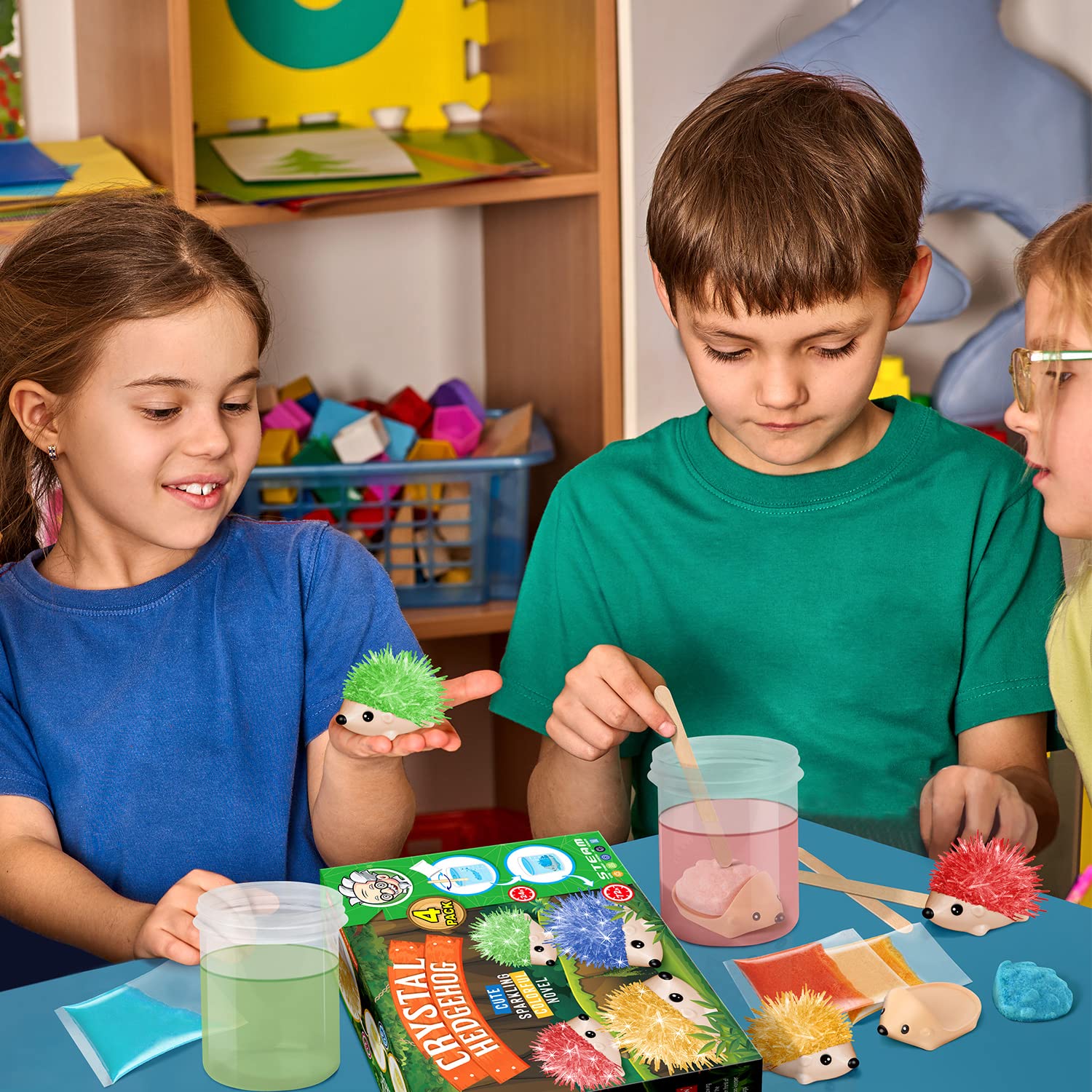 XX Crystal Hedgehog green model for engaging STEM activities and experiments.