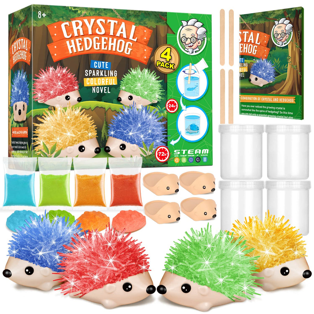 XX Crystal Hedgehog red model ready for colorful crystal growth at home.
