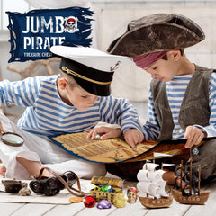 XX Jumbo Pirate Dig Kit child digging with tools in pirate-themed setup