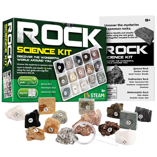 XX Rock Collection collector box displaying 15 specimens for exploration