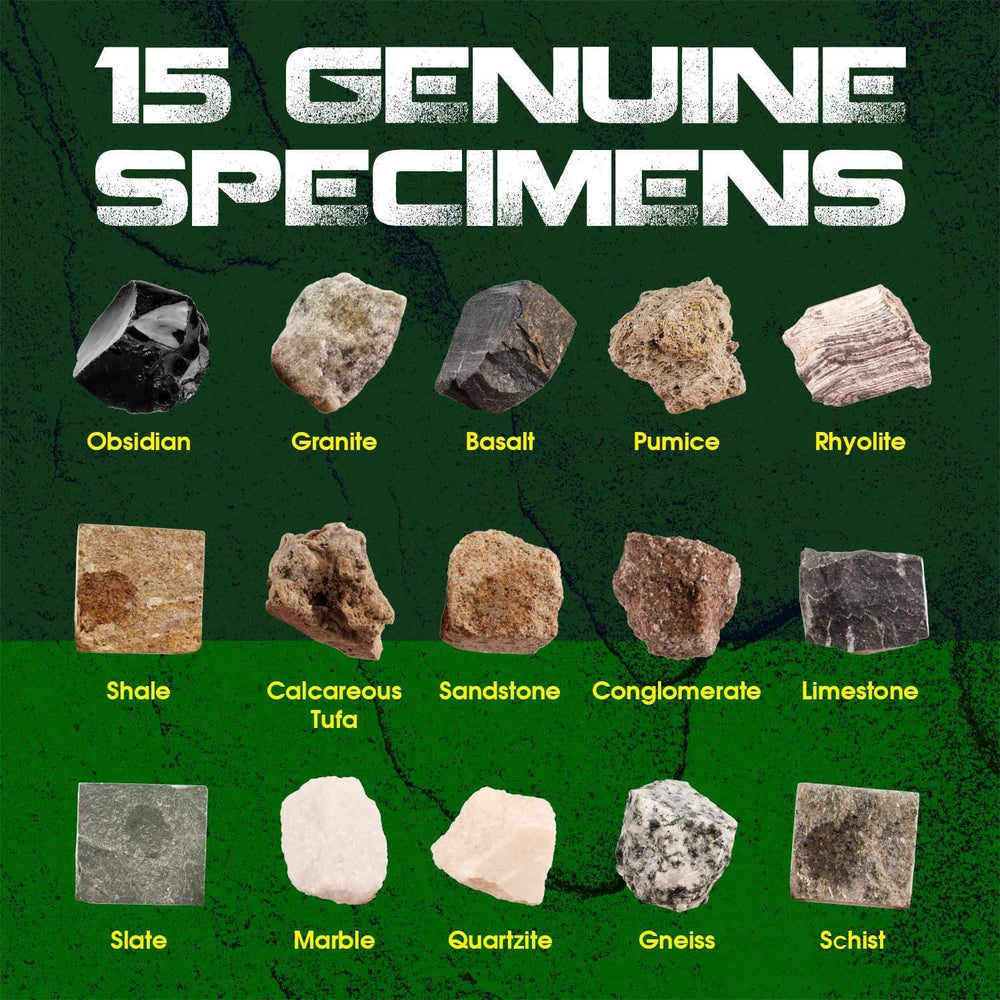 XX Rock Identification Sheet included for easy mineral recognition