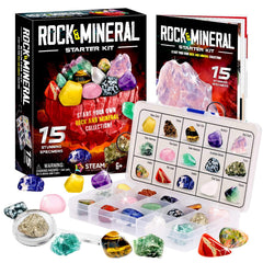 XX Rocks collection 15-piece set in a sturdy storage box for curious kids.