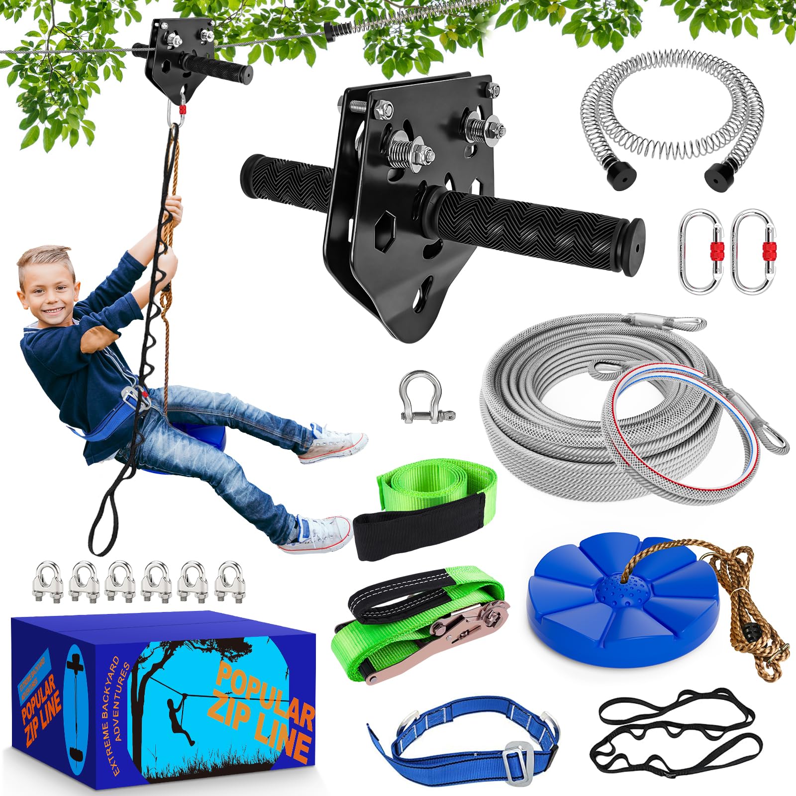XXBEN zipline trolley pulley for smooth backyard glides