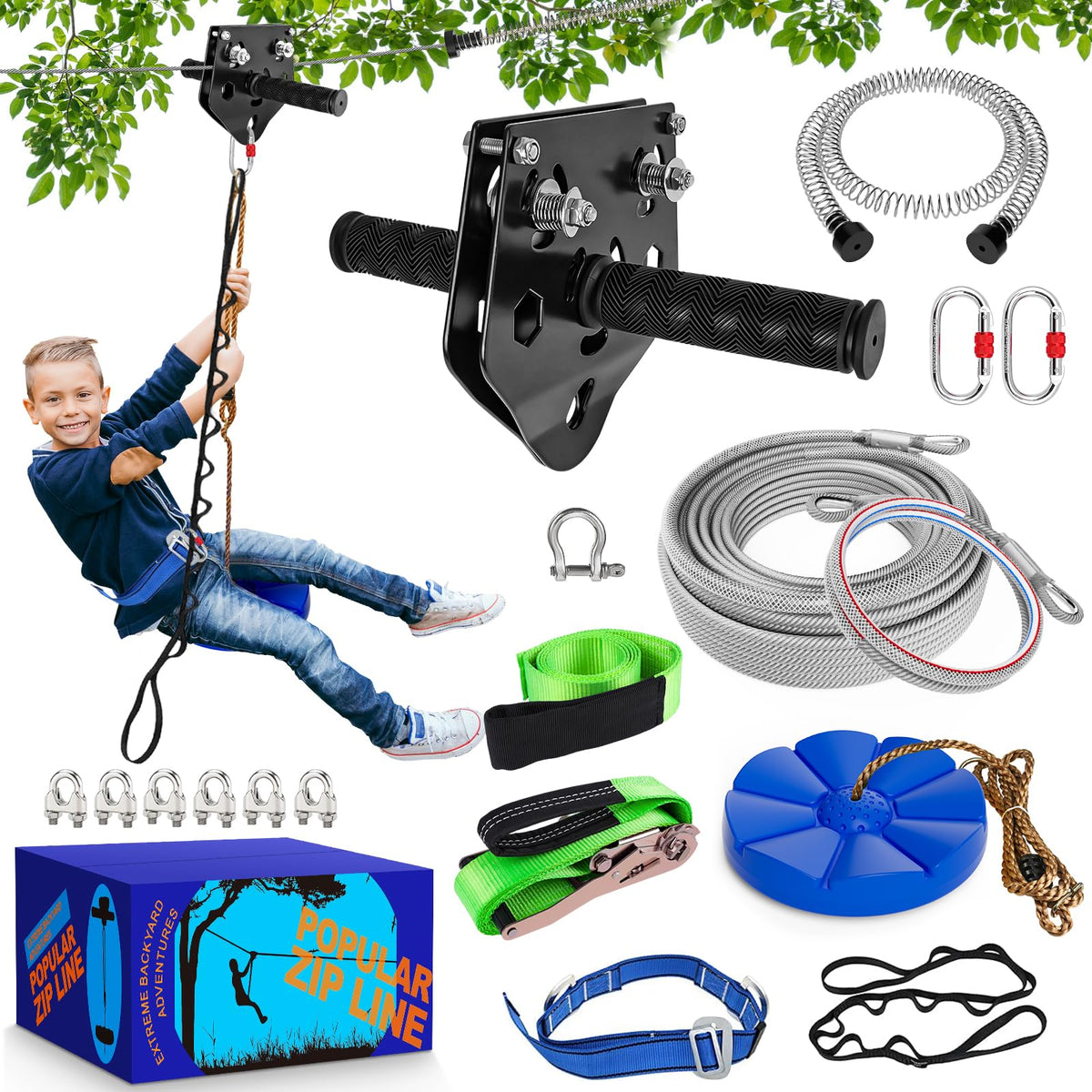 XXBEN zipline trolley pulley for smooth backyard glides