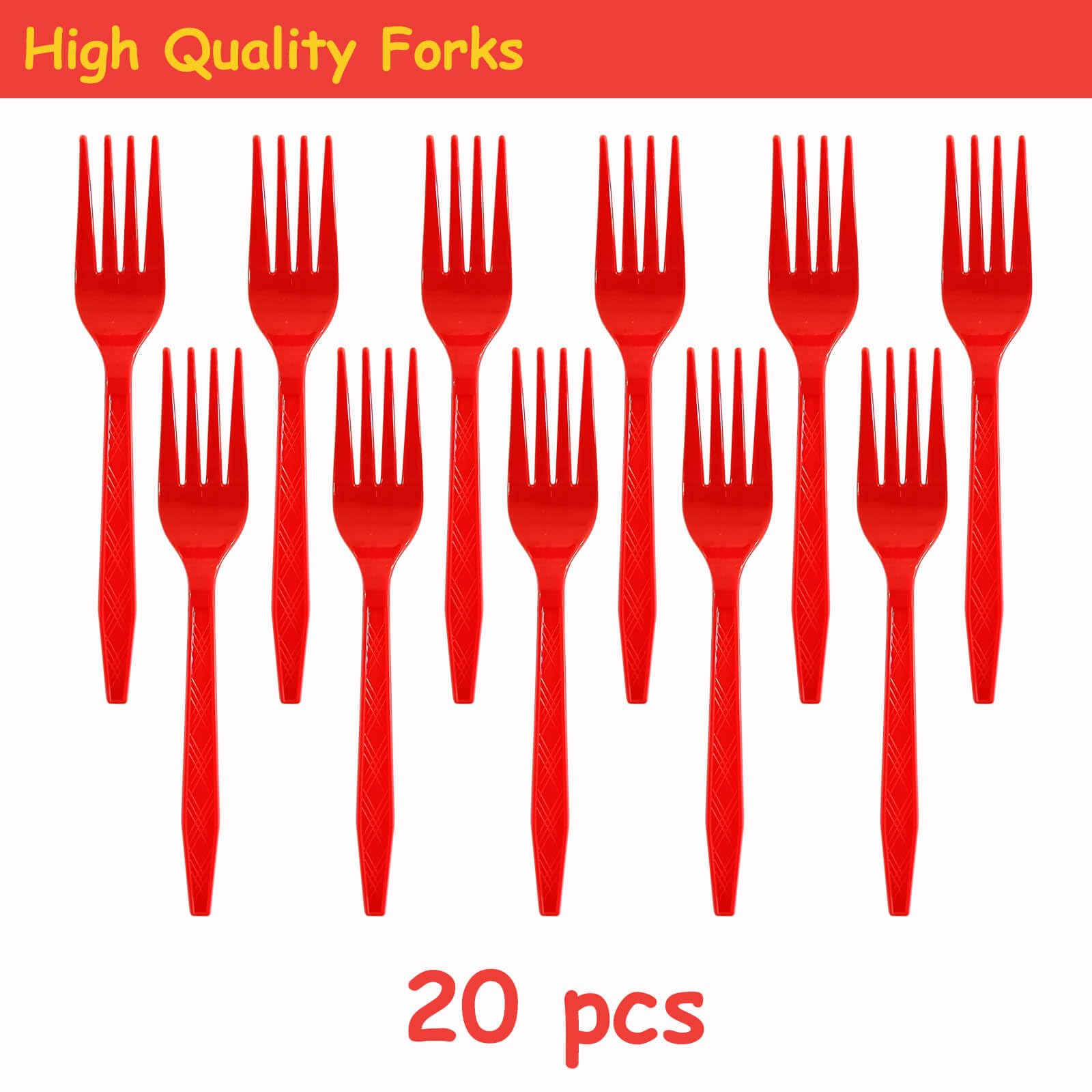 XXDecor red cartoon forks for kid-friendly party meals