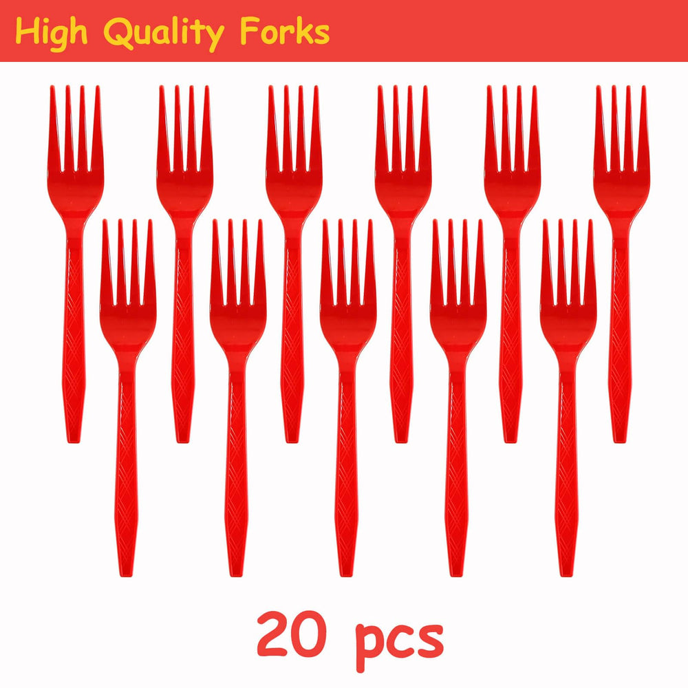 XXDecor red cartoon forks for kid-friendly party meals
