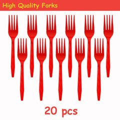 XXDecor red cartoon forks for kid-friendly party meals