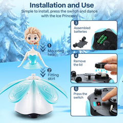 XXMANX bump-and-go princess toy keeps play moving on flat surfaces.