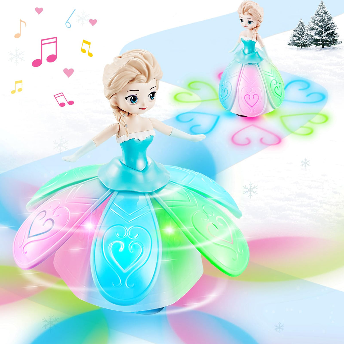 XXMANX princess robot dancing for imaginative play with twinkling lights.