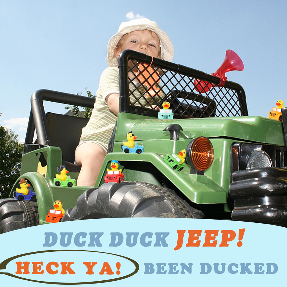 XY-WQ Jeep Duck variety display shows eight unique characters ideal for gifting.