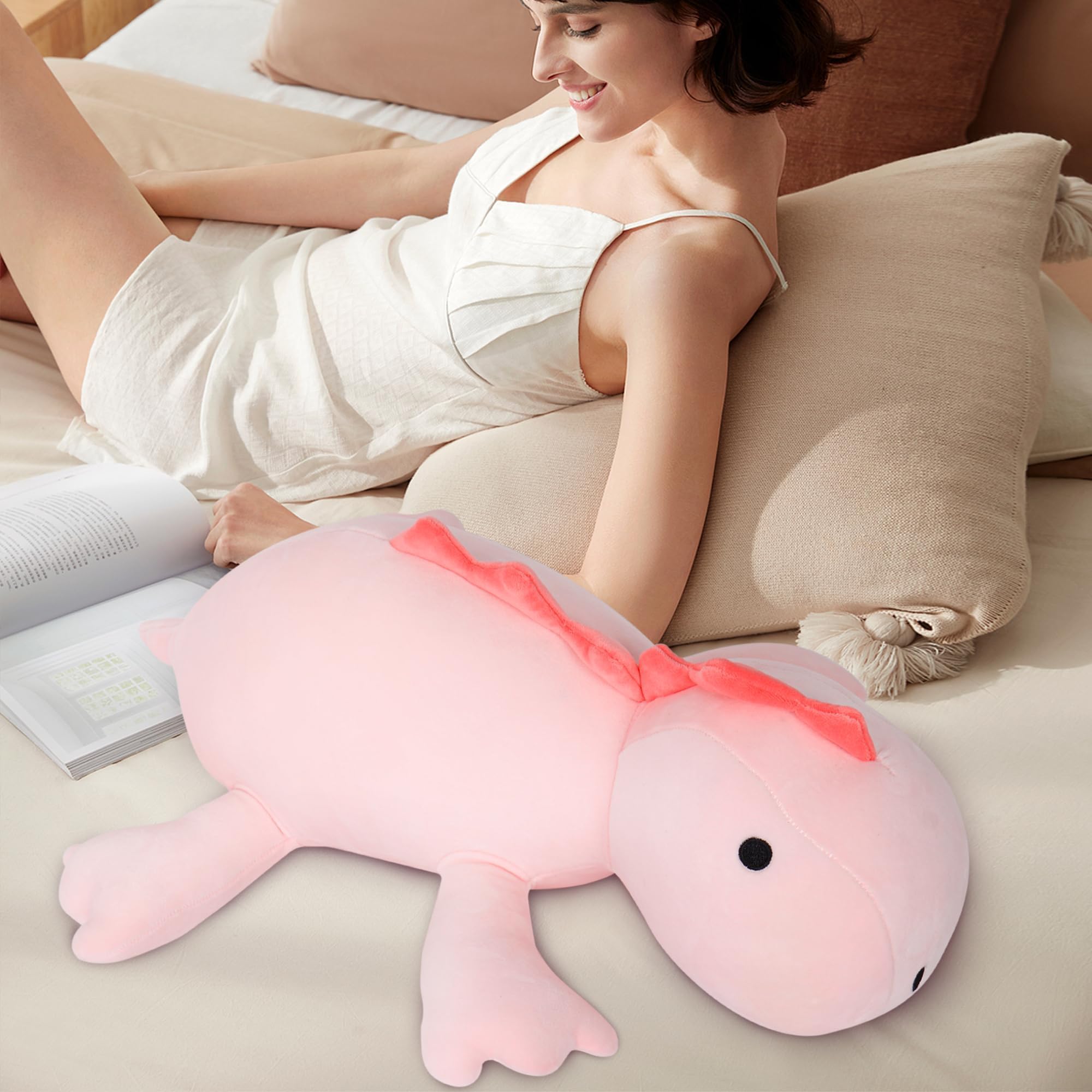 XYG large plush serves as a cozy companion for lounging.