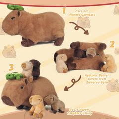XYHQYB capybara baby plush in varied styles encourages pretend adventures.