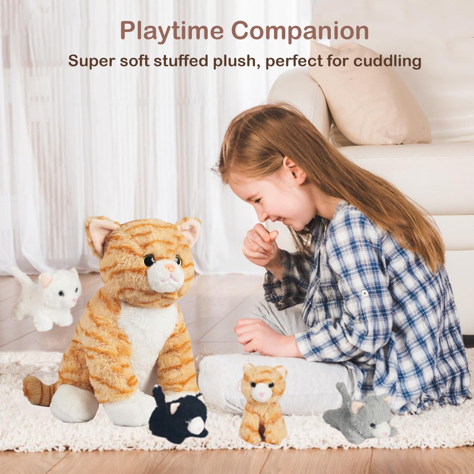 XYHQYB cuddle-worthy cat plush for bedtime stories.