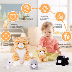 XYHQYB mommy cat belly unzip reveals playful kittens for storytelling.