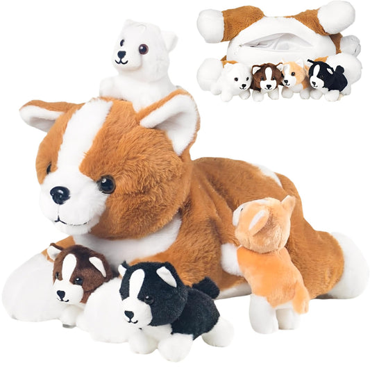 XYHQYB mommy corgi plush 16-inch for soft cuddling and imaginative play