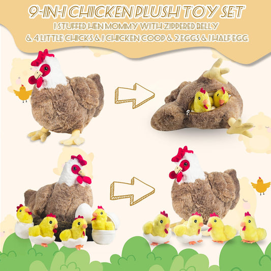 XYHQYB mommy hen plush a soft, friendly cuddle partner.