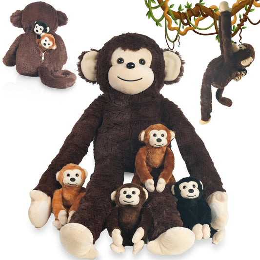 XYHQYB monkey plush set mother features a soft, cuddle-worthy silhouette for cozy hugs.
