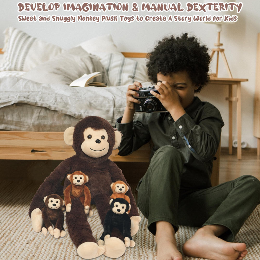 XYHQYB monkey plush set soft-texture emphasizes plush fabric and a cozy feel.