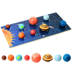 Xylolin wooden Solar System model board with interactive planet puzzles for hands-on learning