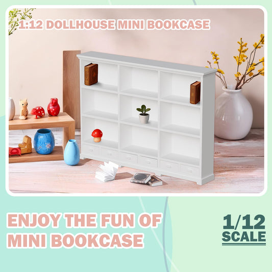 XYMTOY dollhouse bookshelf door-open demonstrates operable doors for interactive play
