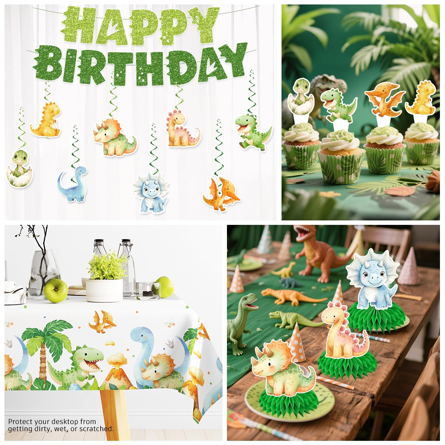 Xynic dinosaur hanging swirls add movement and color