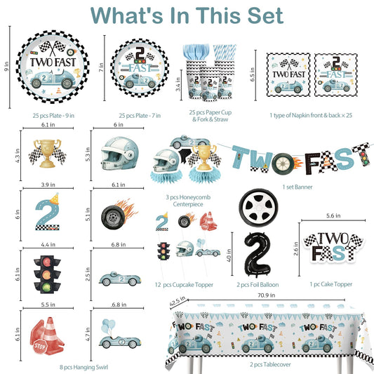 Xynic Two Fast tablecloth protects surfaces for indoor or outdoor celebrations.